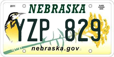 NE license plate YZP829