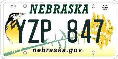 NE license plate YZP847