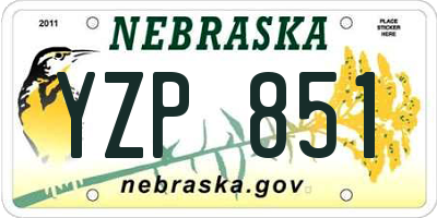 NE license plate YZP851