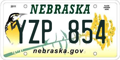 NE license plate YZP854