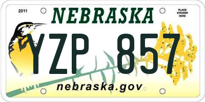 NE license plate YZP857