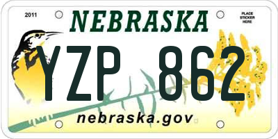 NE license plate YZP862
