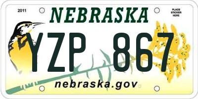 NE license plate YZP867