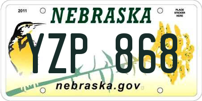 NE license plate YZP868