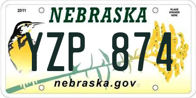 NE license plate YZP874