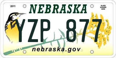 NE license plate YZP877