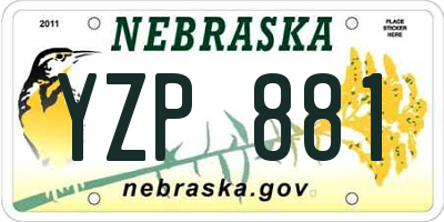 NE license plate YZP881