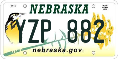 NE license plate YZP882
