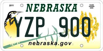 NE license plate YZP900