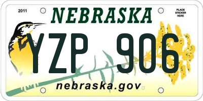 NE license plate YZP906