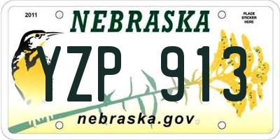 NE license plate YZP913