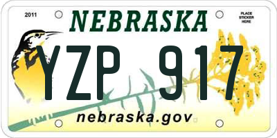 NE license plate YZP917