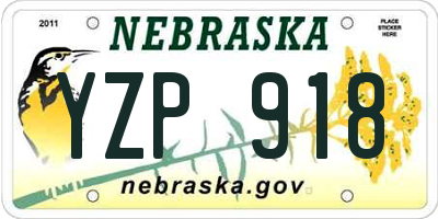 NE license plate YZP918