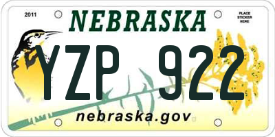 NE license plate YZP922