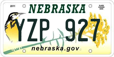NE license plate YZP927