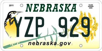 NE license plate YZP929