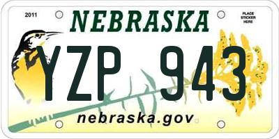 NE license plate YZP943