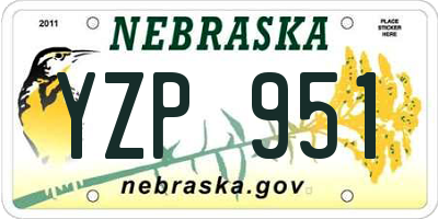 NE license plate YZP951