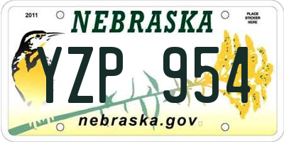 NE license plate YZP954