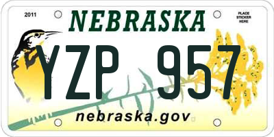 NE license plate YZP957