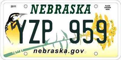 NE license plate YZP959