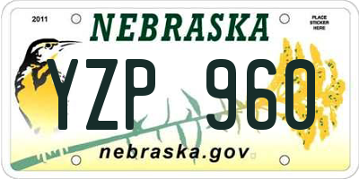 NE license plate YZP960