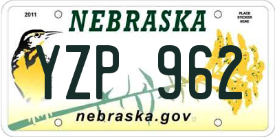 NE license plate YZP962
