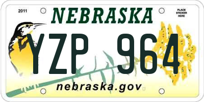 NE license plate YZP964