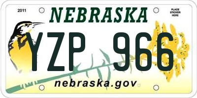 NE license plate YZP966