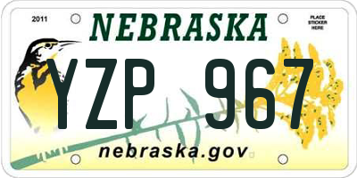 NE license plate YZP967