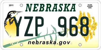 NE license plate YZP968
