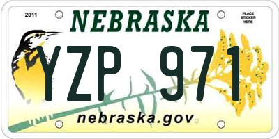 NE license plate YZP971