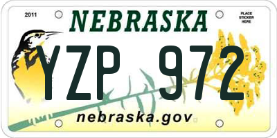 NE license plate YZP972