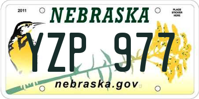NE license plate YZP977