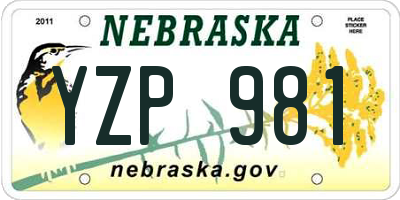 NE license plate YZP981