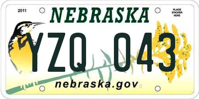 NE license plate YZQ043