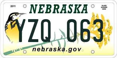 NE license plate YZQ063