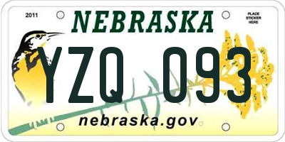 NE license plate YZQ093