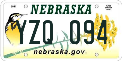 NE license plate YZQ094