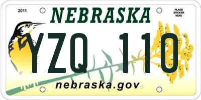 NE license plate YZQ110