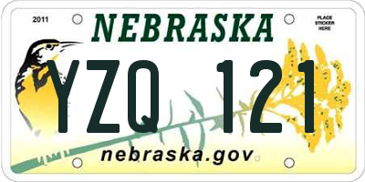 NE license plate YZQ121