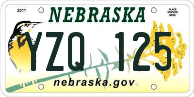 NE license plate YZQ125