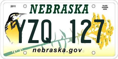 NE license plate YZQ127