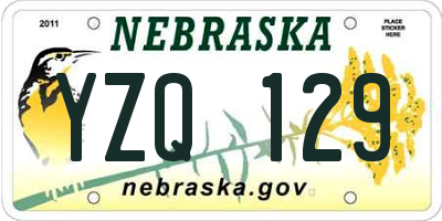 NE license plate YZQ129