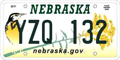 NE license plate YZQ132