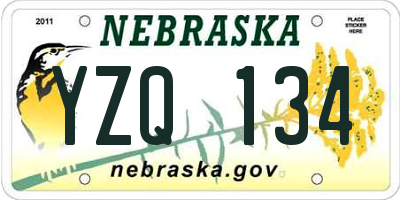 NE license plate YZQ134