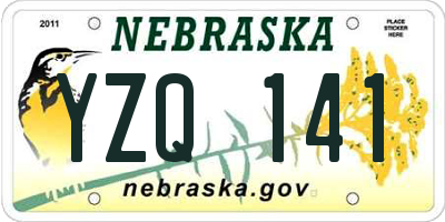 NE license plate YZQ141