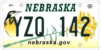 NE license plate YZQ142