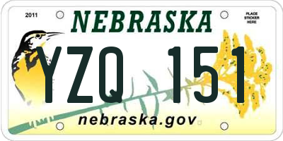 NE license plate YZQ151
