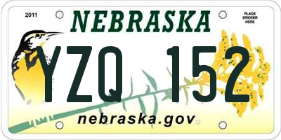 NE license plate YZQ152
